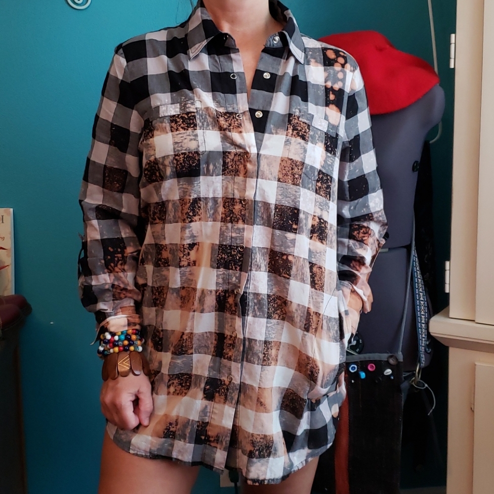 Redesigned! Buffalo Meets Peach Fire Shirt/Dress